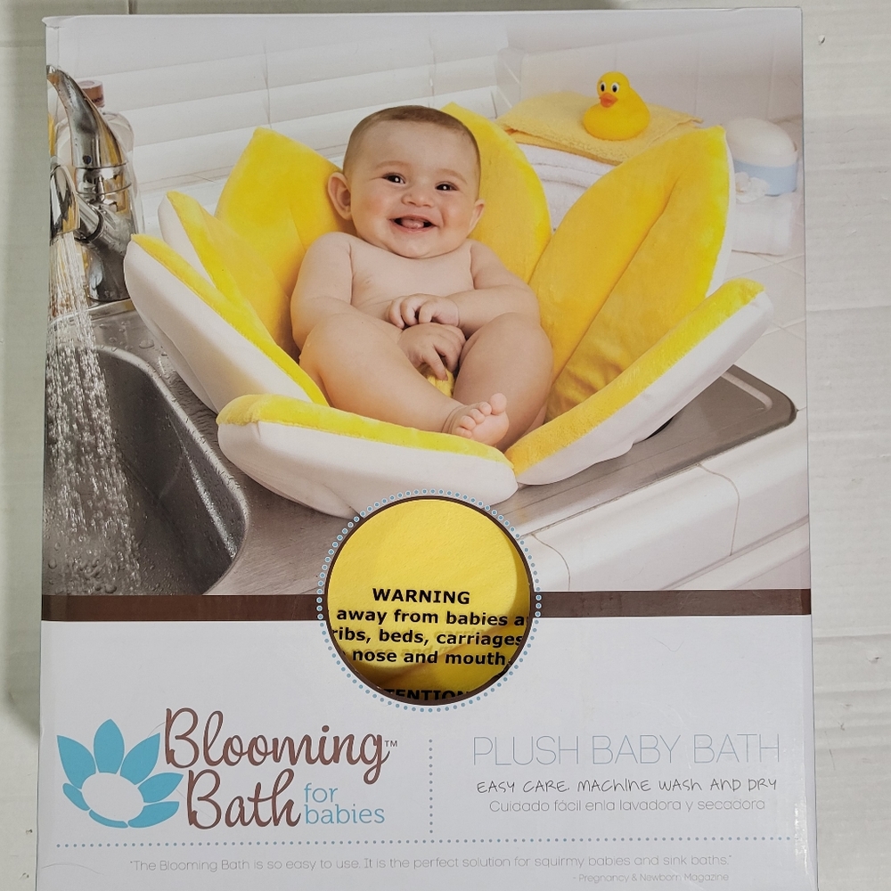 Blooming Bath Original Baby Bath, Package Free, Bathing Mat, Flower Bath, Yellow
